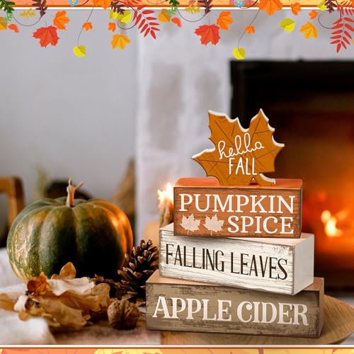 4 Pcs Fall Decor Wooden Maple Leaf Decoration Thanksgiving Decor (Maple Leaf)