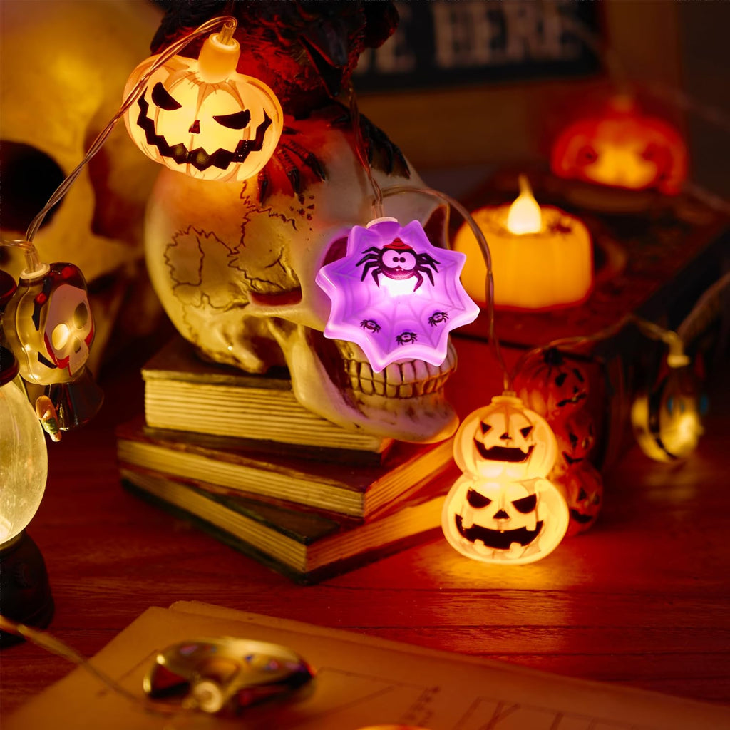 10FT Halloween String Lights, 20 LED Fairy Lights, Timer & 8 Flash Modes